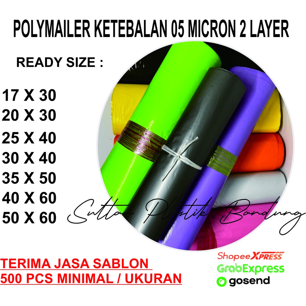 

[ 25x40 isi 100 ] Plastik Polymailer Warna Packing Olshop