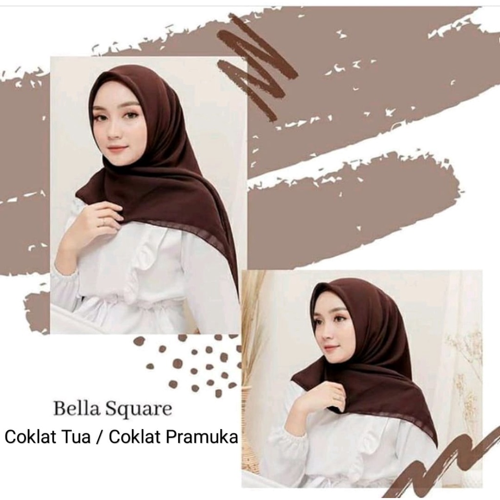 FASHION HIJAB BELLA SQUARE PREMIUM - Hijab Polycotton - Jilbab Segi Empat - Kerudung Segiempat Polos Murah