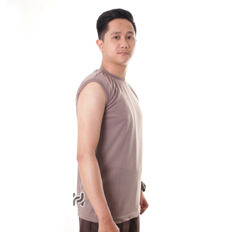 Satpam Kaos Singlet Security Kaos Lekmong Polisi Terbaru Polos Kerah Pendek Warna Coklat