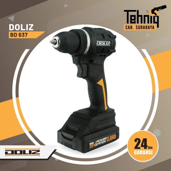 MESIN BOR CORDLESS DRILL BRUSHLESS DOLIZ BD 637