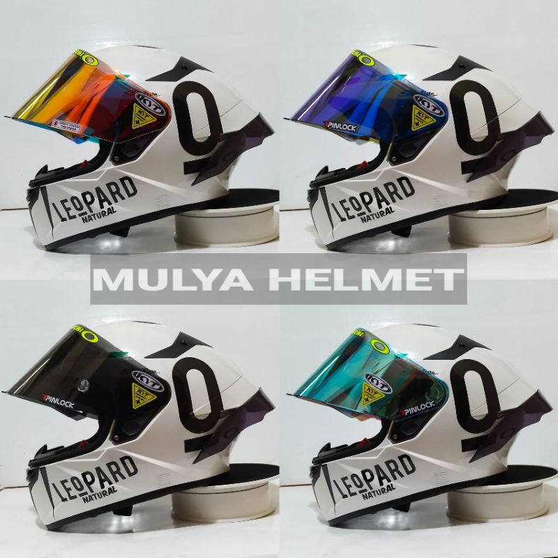 Helm Kyt Ttcourse White Sticker Leopard (inclute visor Ori)