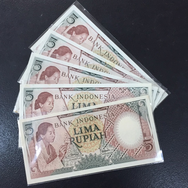 UANG INDONESIA PC 5 RUPIAH TAHUN 1958