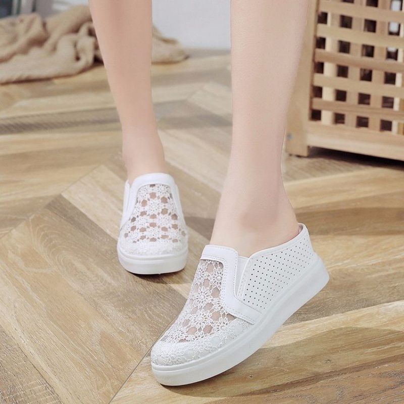 ( AMOUR )  Sepatu Wanita Wedges Brokat Import 808