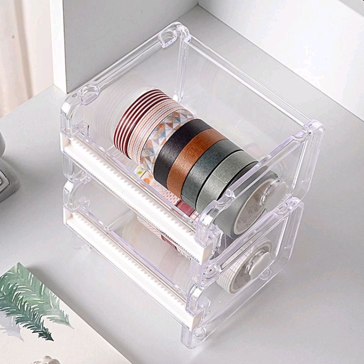 

Dispenser Washi Tape/ Selotip Box Kotak/ Tempat Holder Organizer Isolasi Plastik