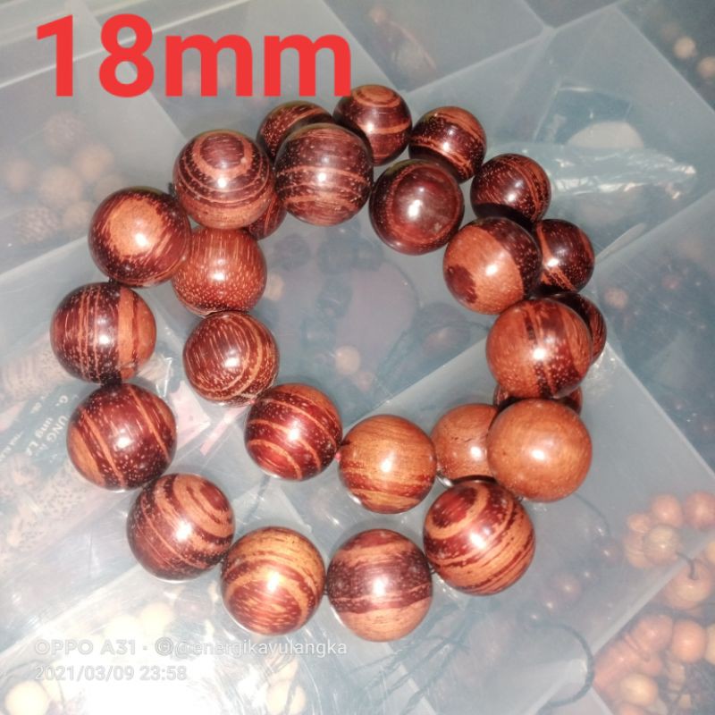 Gelang 18-20mm Gaharu zebra merah.