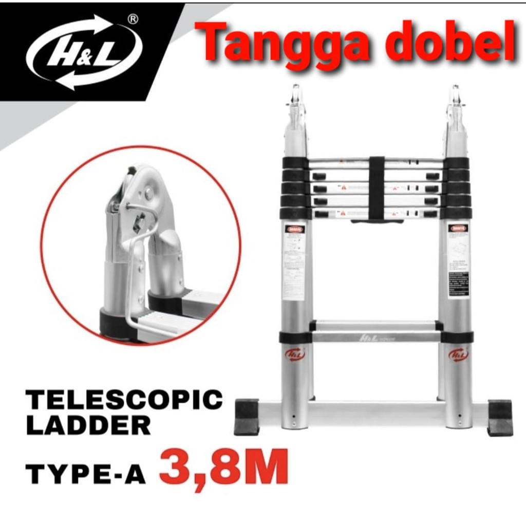 Tangga Double Teleskopik 1.9+1.9 = 3.8 M Telescopic MOLLAR