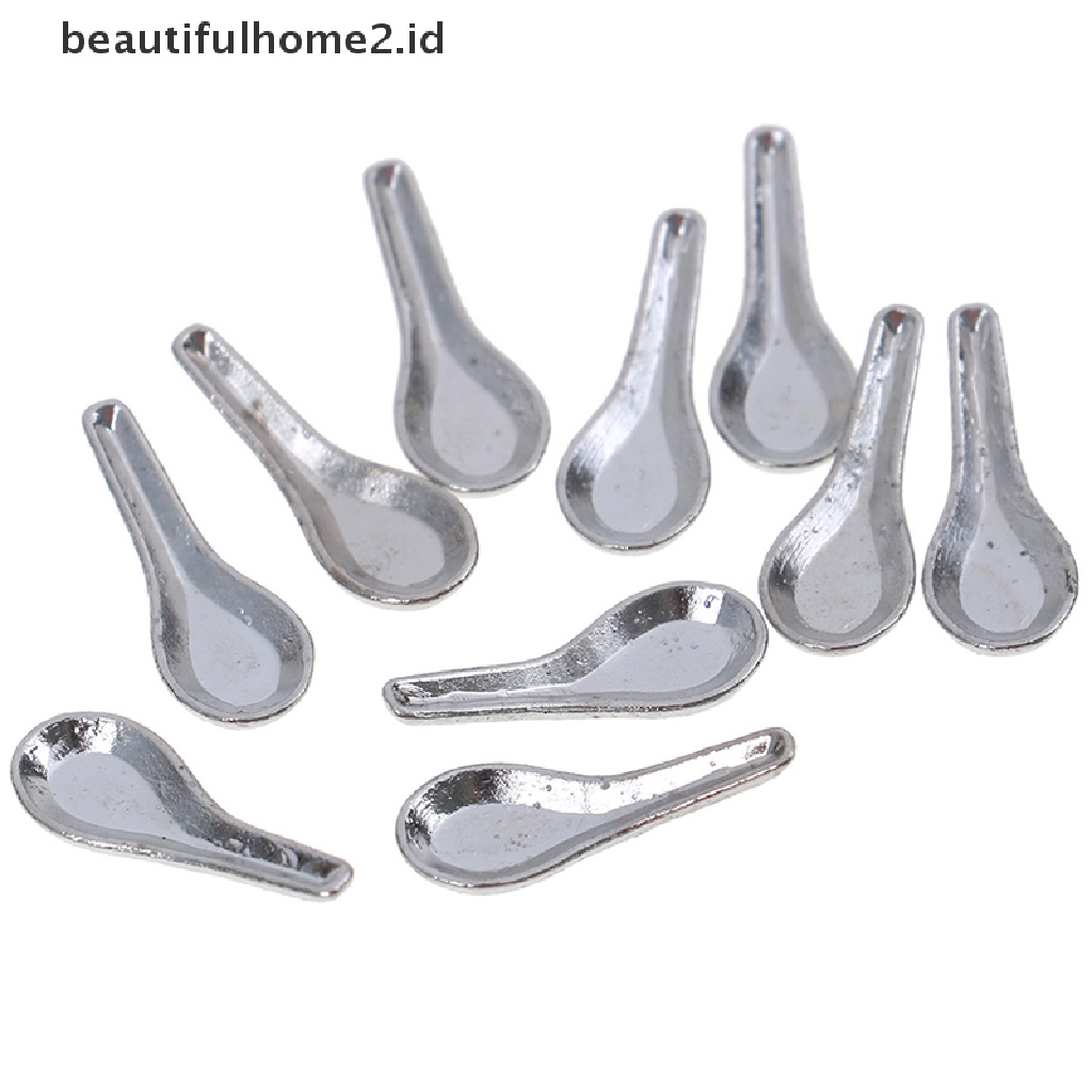 (Beautifulhome2.Id) 10pcs Miniatur Sendok Sup Skala 1: 12 Untuk Aksesoris Rumah Boneka