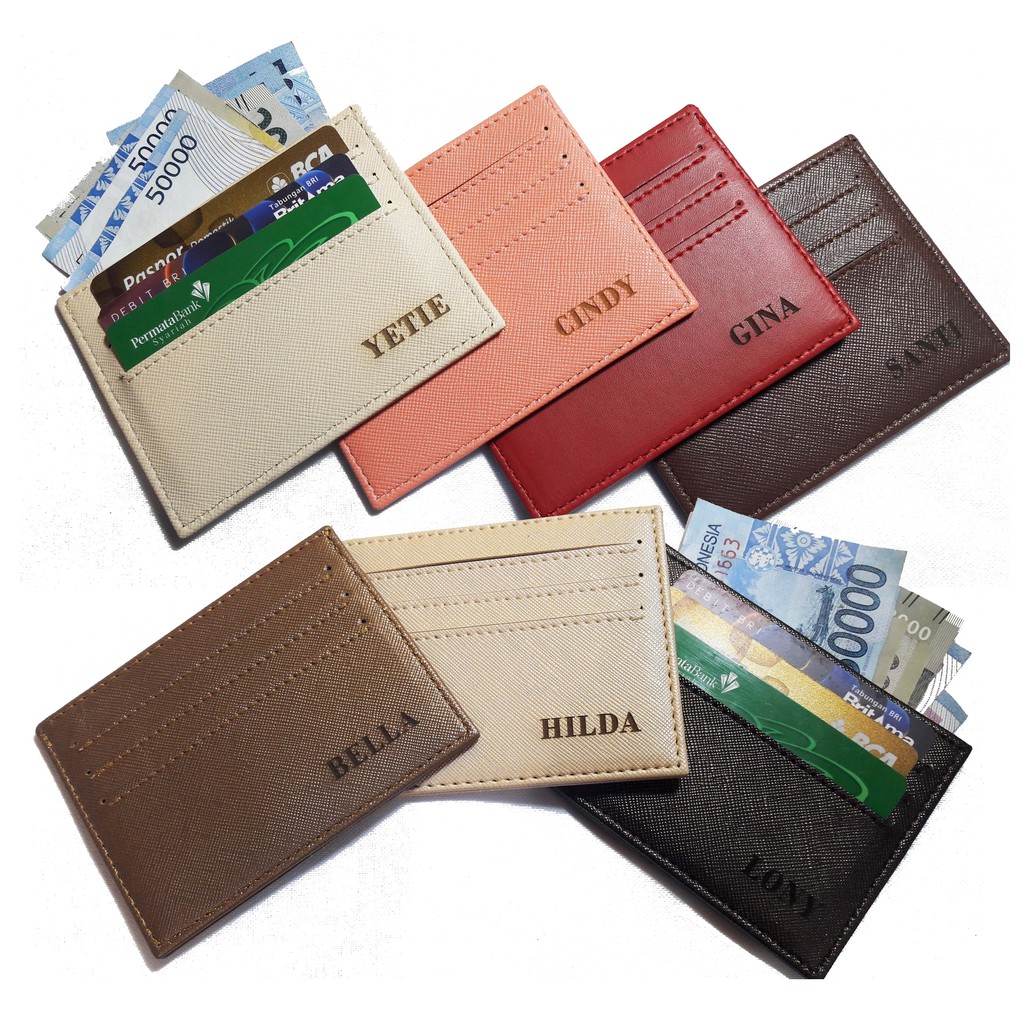 CARD HOLDER SAFIANO 6 SLOT Kartu + 1 SLOT money (ALTHEA)