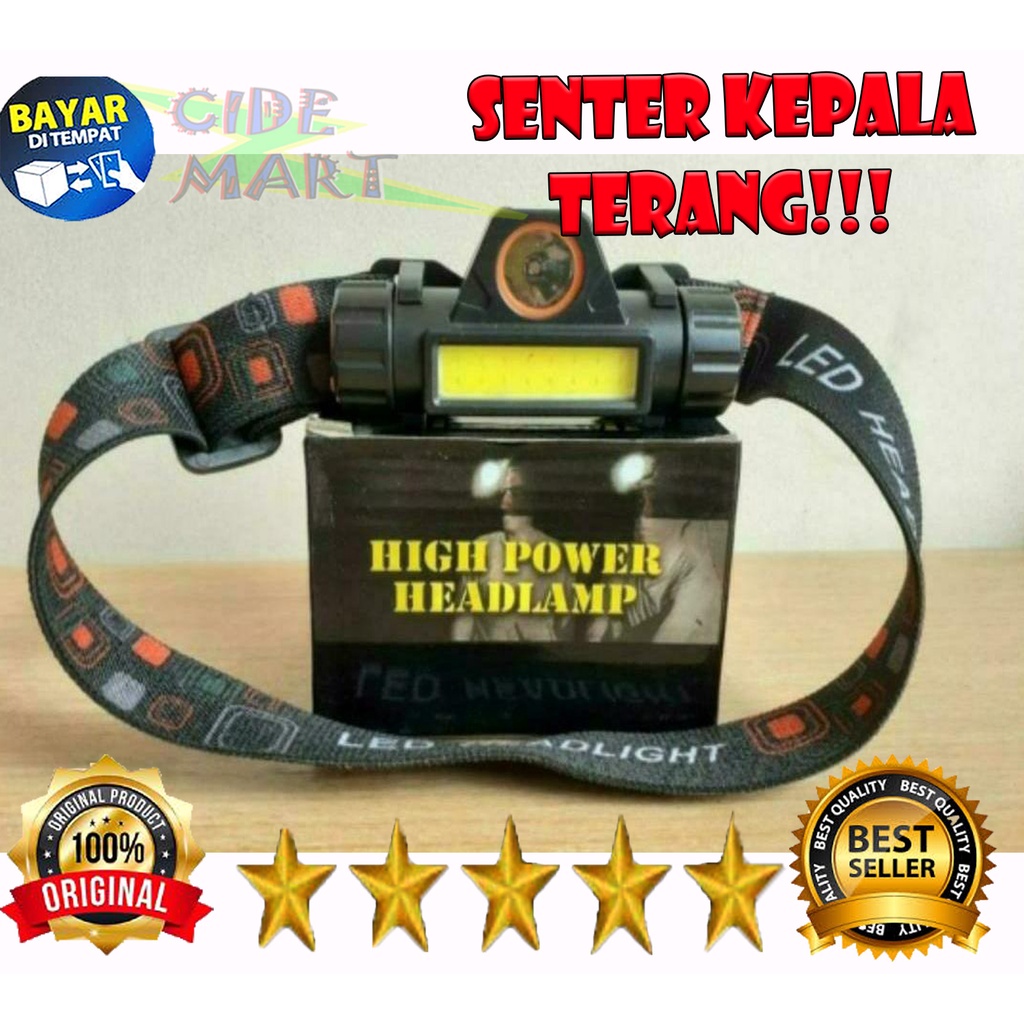 HEADLAMP COB RECHARGER SENTER KEPALA LED 2in1 Senter Kepala Multifungsi