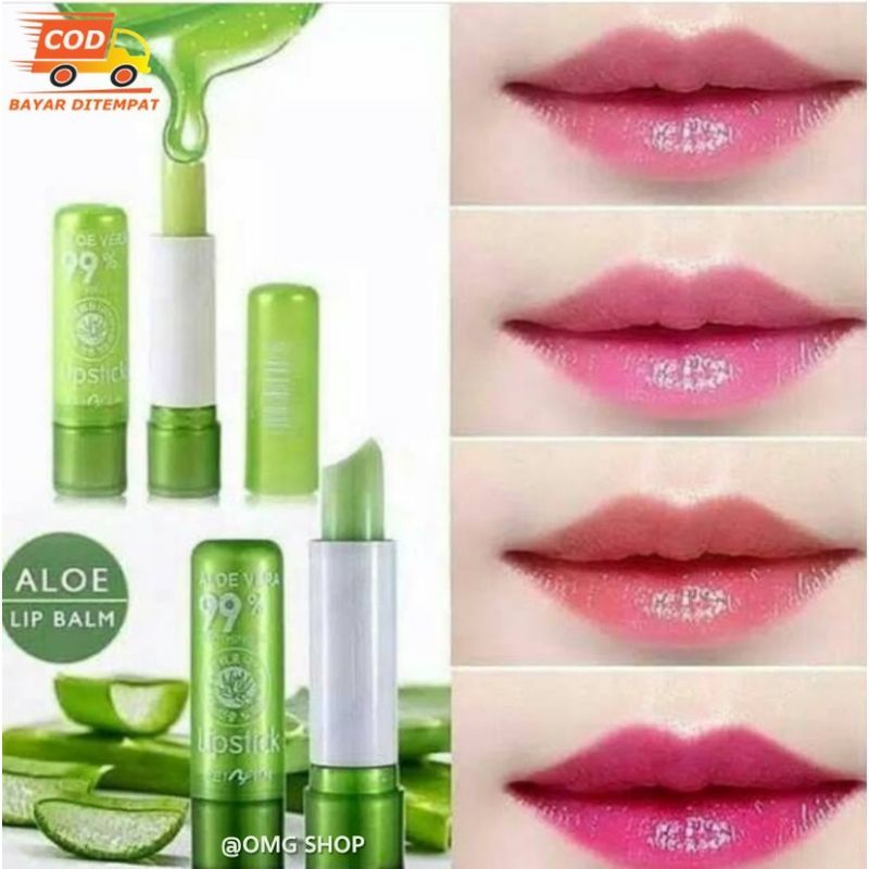 Lipbalm Aloe Vera 99% Soothing Gel Mouisturizing / Lipstik Tahan Air ORIGINAL/LIP BALM/ALOEVERA