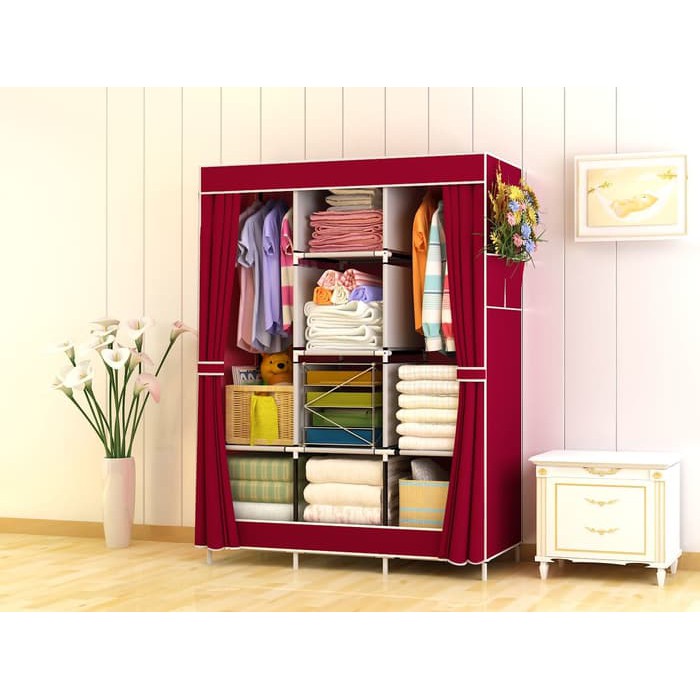 11D1299 028cx MAROON lemari pakaian ukuran besar Rak JUMBO bahan