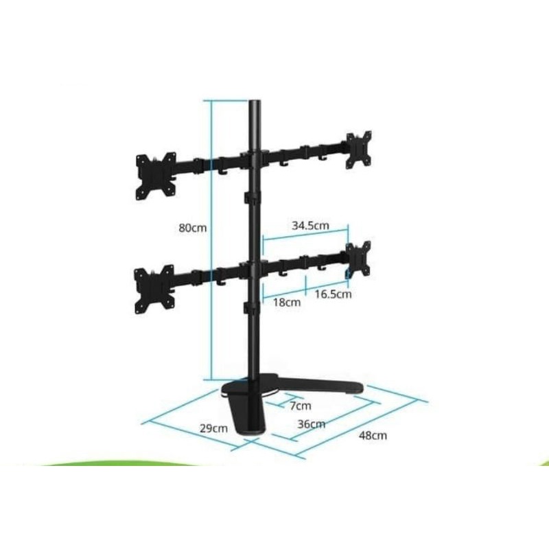 Bracket Meja 4 monitor 13"-27" zl-1141