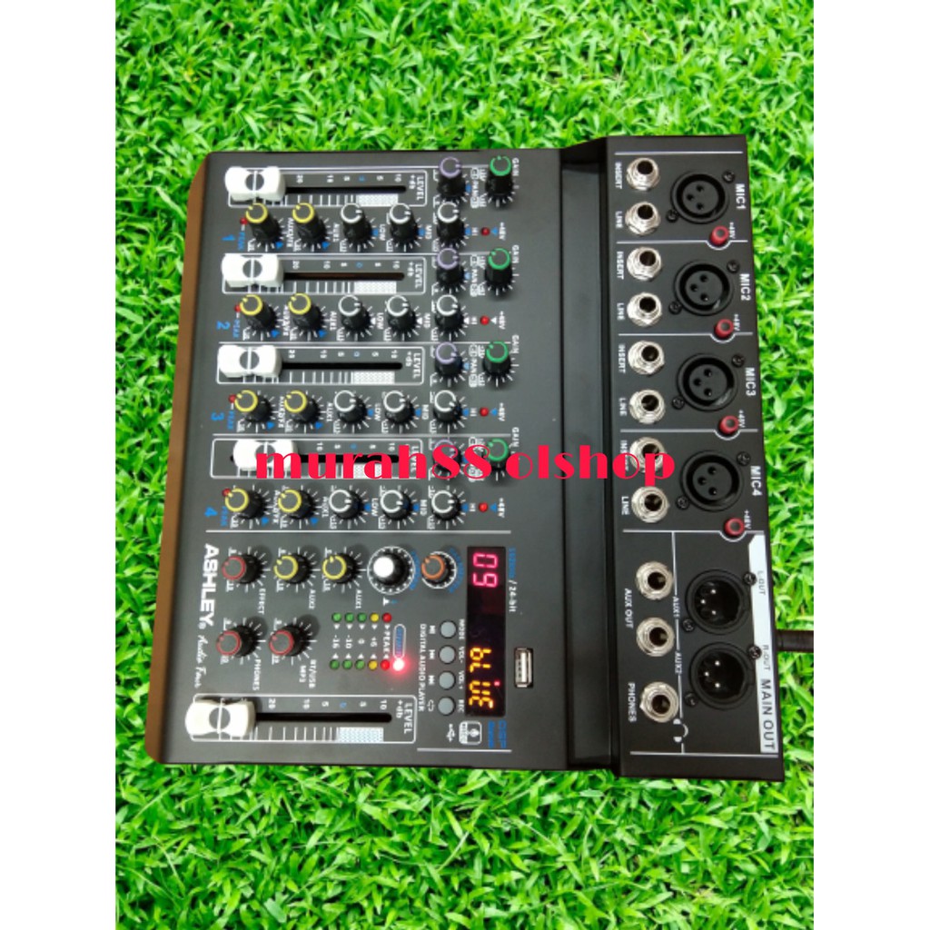 Mixer 4 Channel Ashley Audio Four USB MP3 Recording Bluetooth Phantom