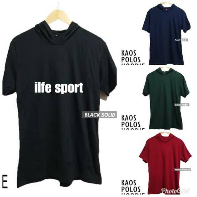 Kaos Kupluk Pria Wanita - Hoodie Lengan Pendek Polos Hoodie Polos - Kaos Kupluk All Size L