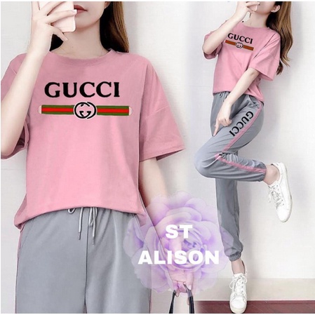 Setelan Senam Wanita Terbaru Traning Wanita Olahraga Setelan Olahraga One Set Lengan Pendek SetAliso