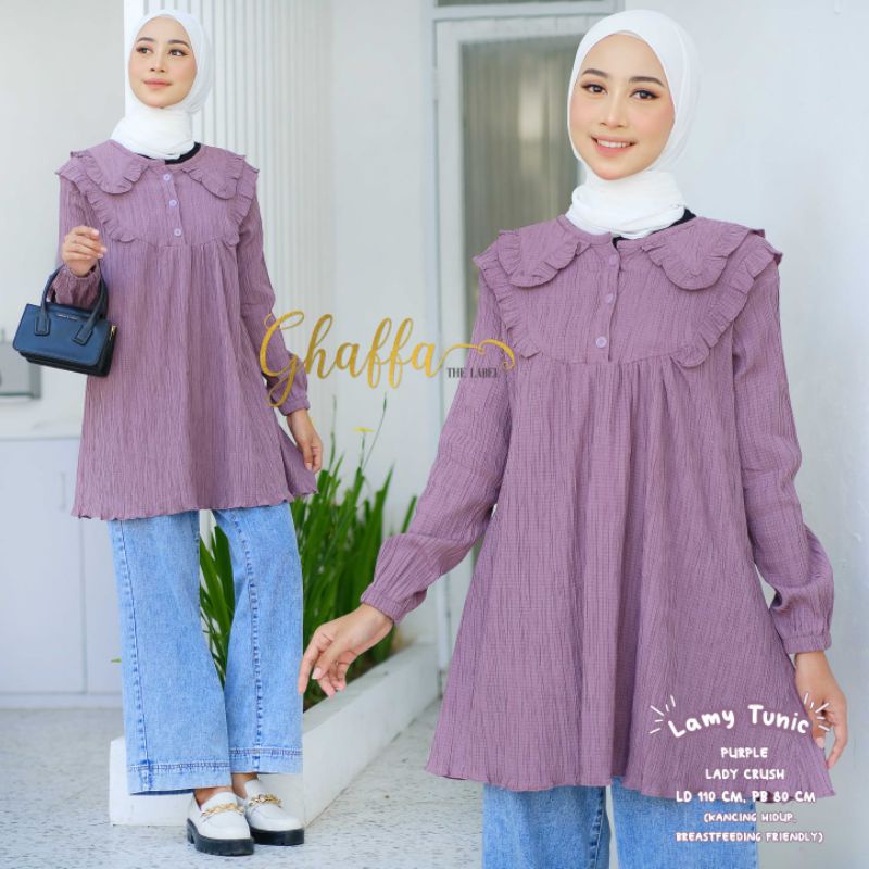 LAMY TUNIC BY GHAFFA THE LABEL / TUNIK wanita MUSLIMAH / Baju wanita Kekinian