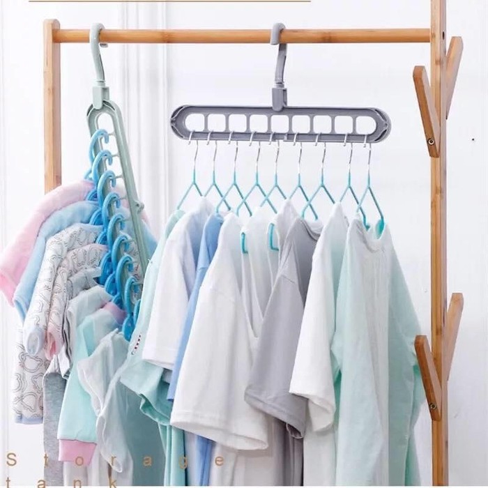 Gantungan Baju Ajaib Magic Hanger 9 Lubang Foldable Hanger Lipat SK21