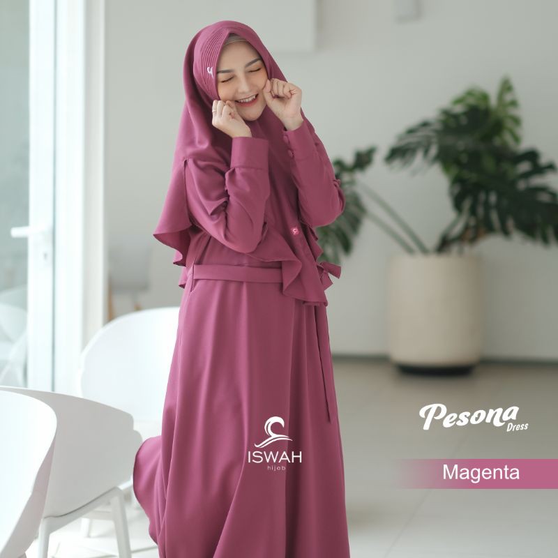 Pesona Dress Magenta by Iswah hijab