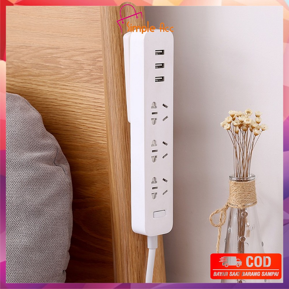 DO-C246 Holder Gantungan Colokan Listrik Double Tape Hook Tempel Meja Dinding Universal