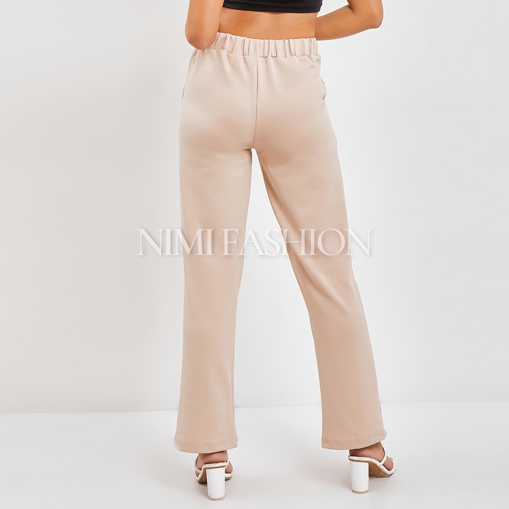 NIMI - Lenora Pants Celana Scuba Pallazo Highwaist Baggy Pants Break Free Wanita