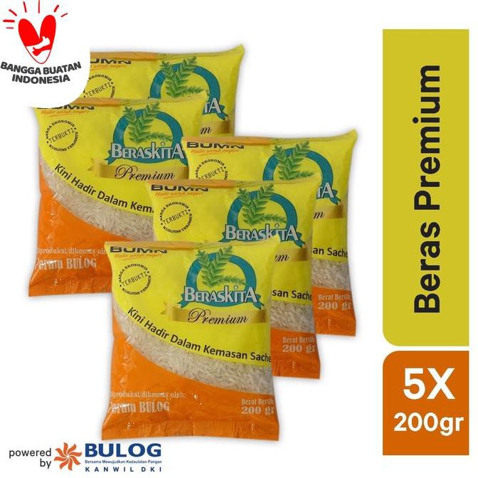 

BERAS- BERASKITA PREMIUM SACHET 1KG -UNGGULAN.