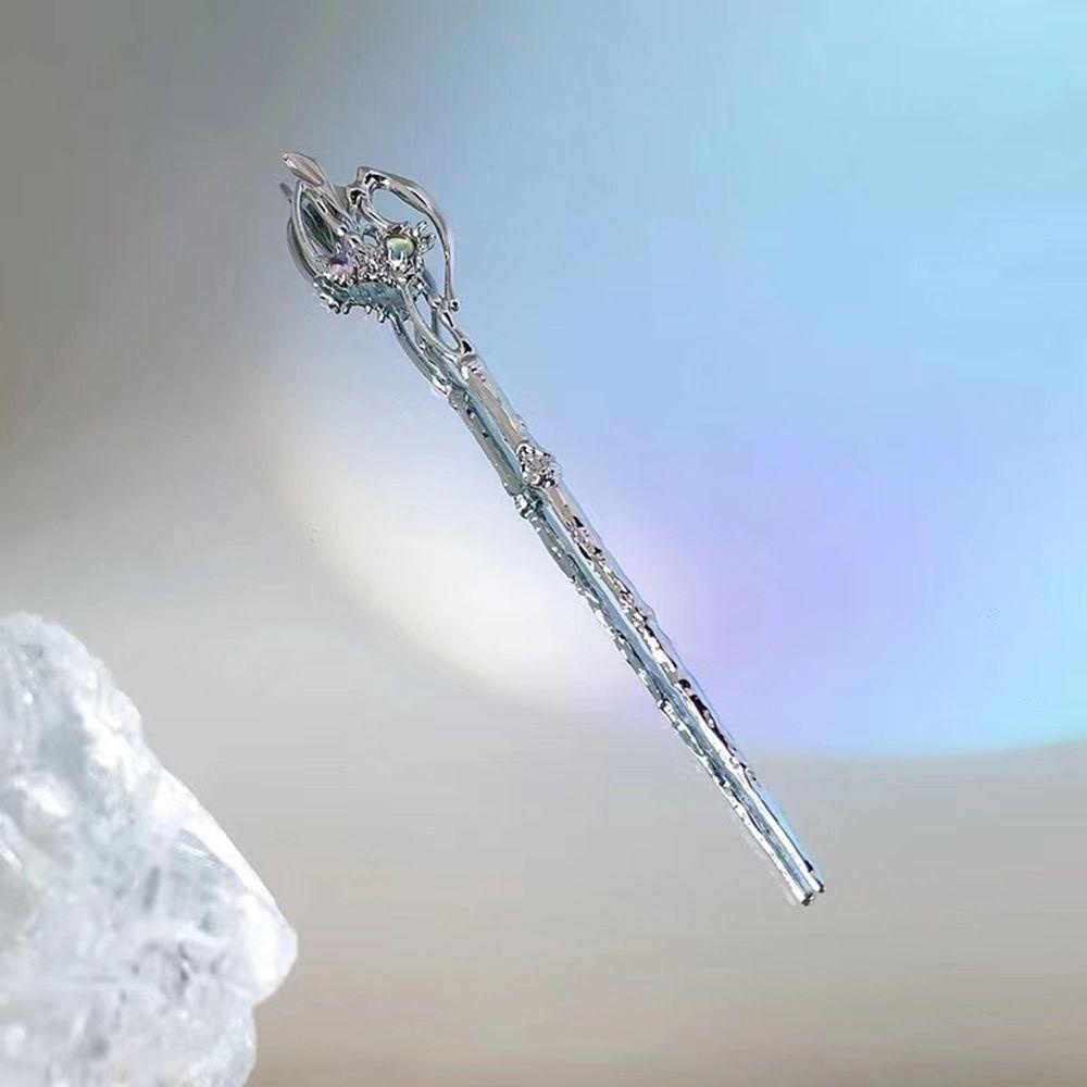 Needway   Wanita Jepit Rambut Minimalis Vintage Perak Ringan Gaya Mewah Alloy Moonstone Fashion Hiasan Kepala