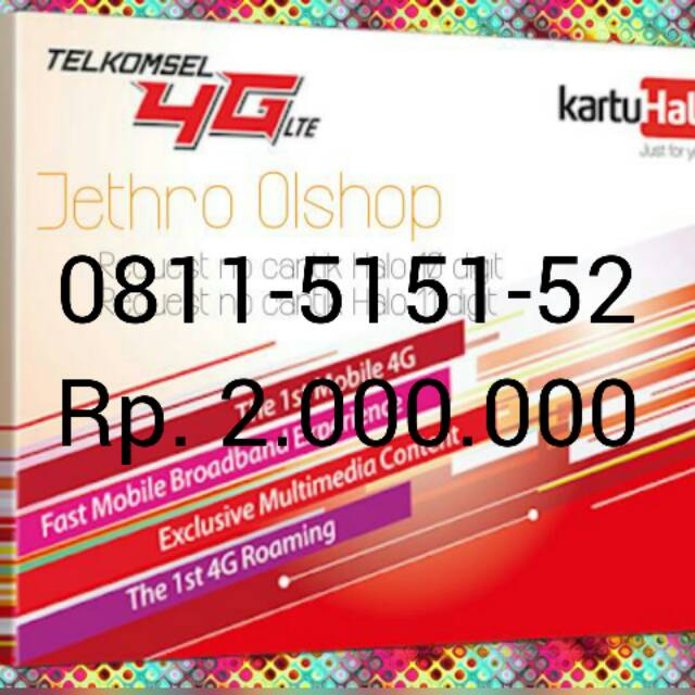 No cantik 10 digit kartu Halo urut 515152