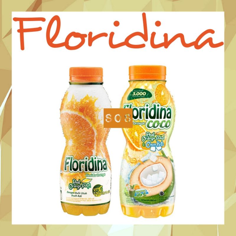 

《OS3》 Floridina Orange minuman jeruk bulir kelapa coco 350 mL