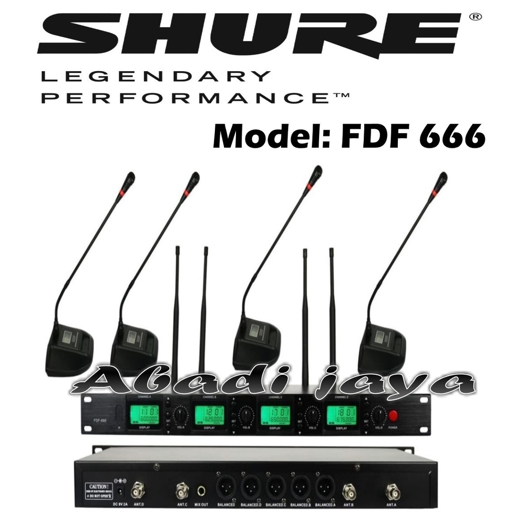 mic wireless conference meja shure fdf 666 fdf666 8 mic meja
