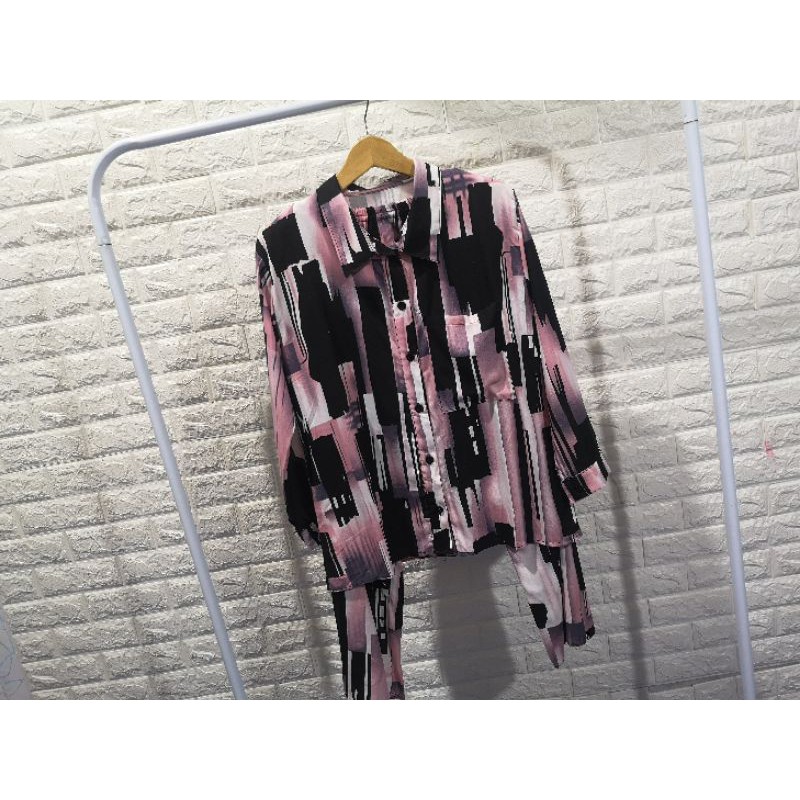 set rayon tie dye / gisel set (COD)-Fenomenal pink