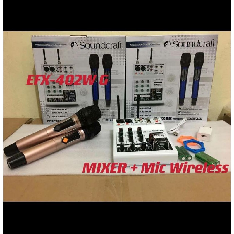 mixer audio soundcraft efx402W. 4ch+2mic wireless USB,Bluetooth.