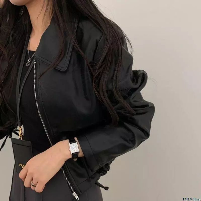 Mantel Kulit Antik Wanita 2020 Baru Longgar Hitam Pu Jaket Wanita Single Breasted Punk Pendek Faux Kulit Mantel Mujer