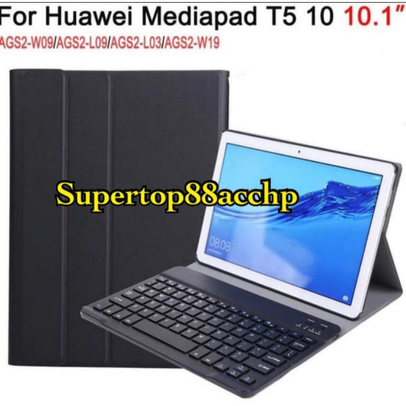 Huawei Mediapad T5 10.1 Inch Book Cover Flip Stand Keyboard Wireless