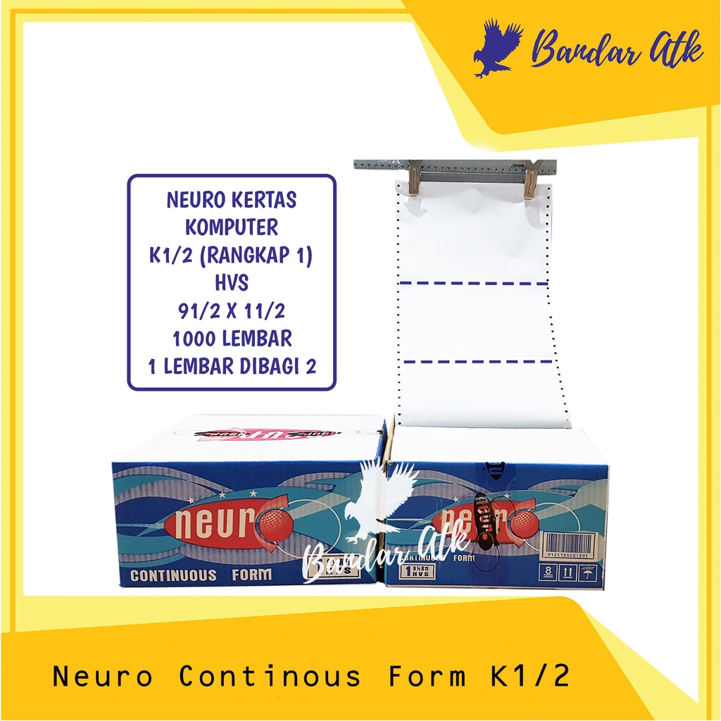 

NEURO Continous Form 91/2 x 11 1 PLY/2 [K1/2 NEURO] NCR Kertas Komputer [1 DUS]