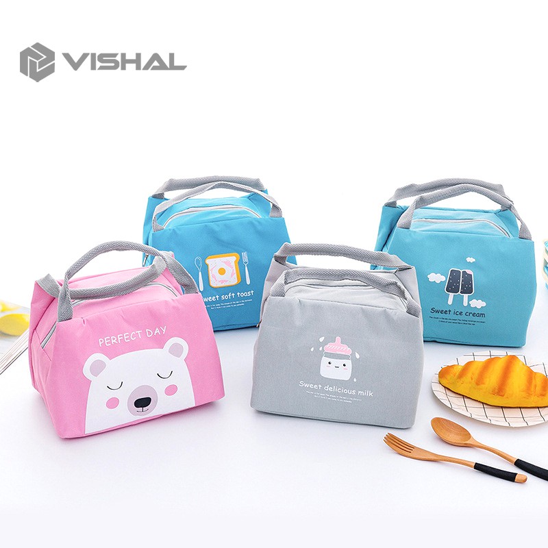 VISHAL Lunch Cooler Bag Tas Bekal KarakterSalur Makanan Aluminium Kotak Makan Import / VS-6