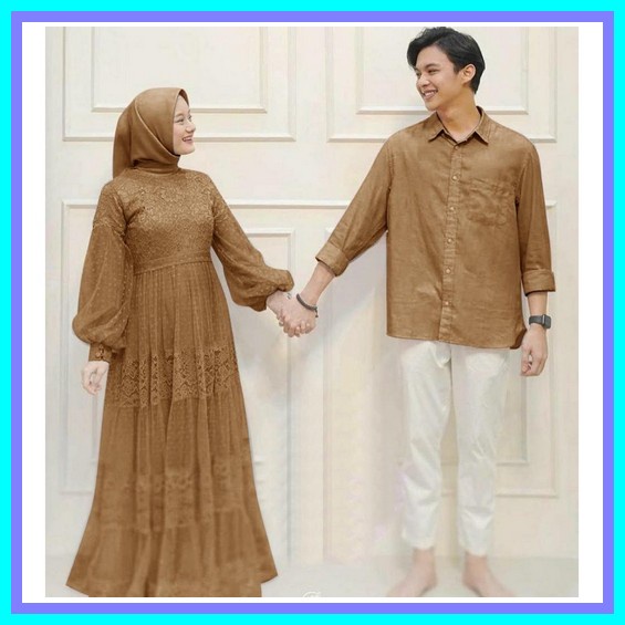 Gamis Couple/ Baju Suami Istri / Dress Muslim Gamis Couple Keluarga Terbaru Pasangan Suami Istri Kon