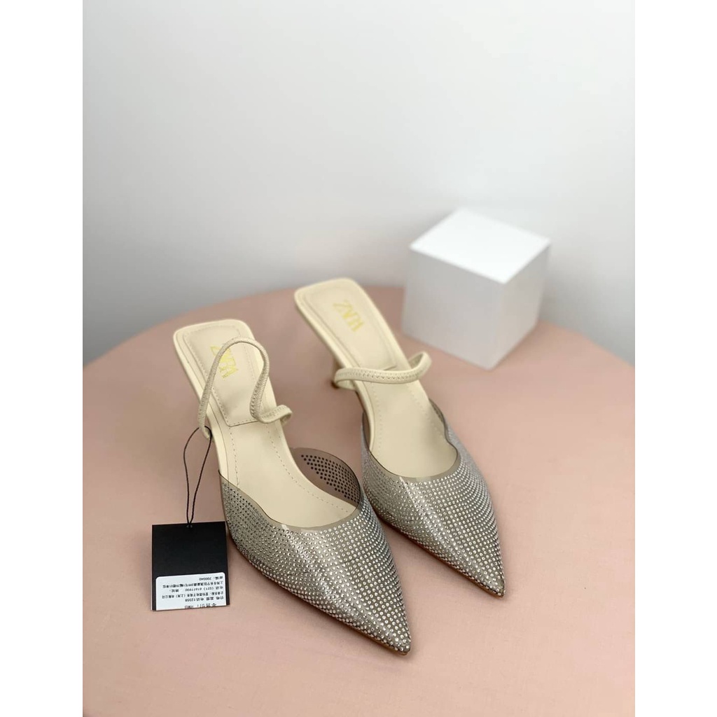 [7.7 Boombastis Sale⚡] - SEPATU WANITA ZS389 BLINK VYNIL MULES HEELS PREMIUM IMPORT