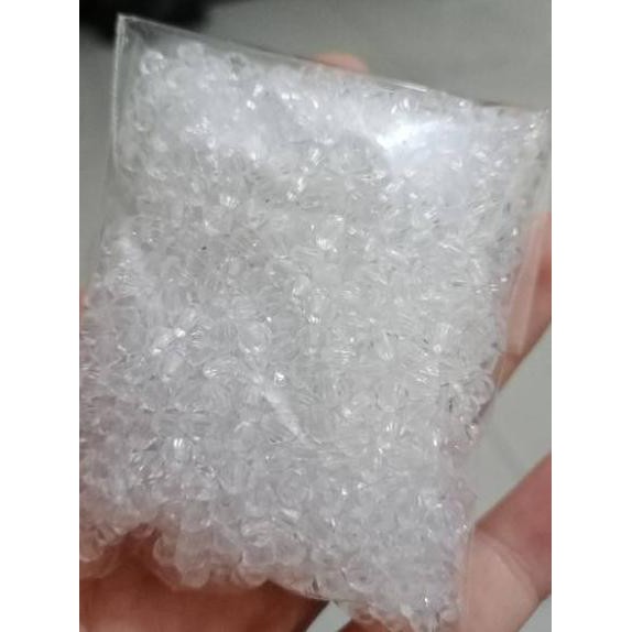 Sikat Habis-- MOTE MANIK KRISTAL 4 MM Putih Hitam Pink