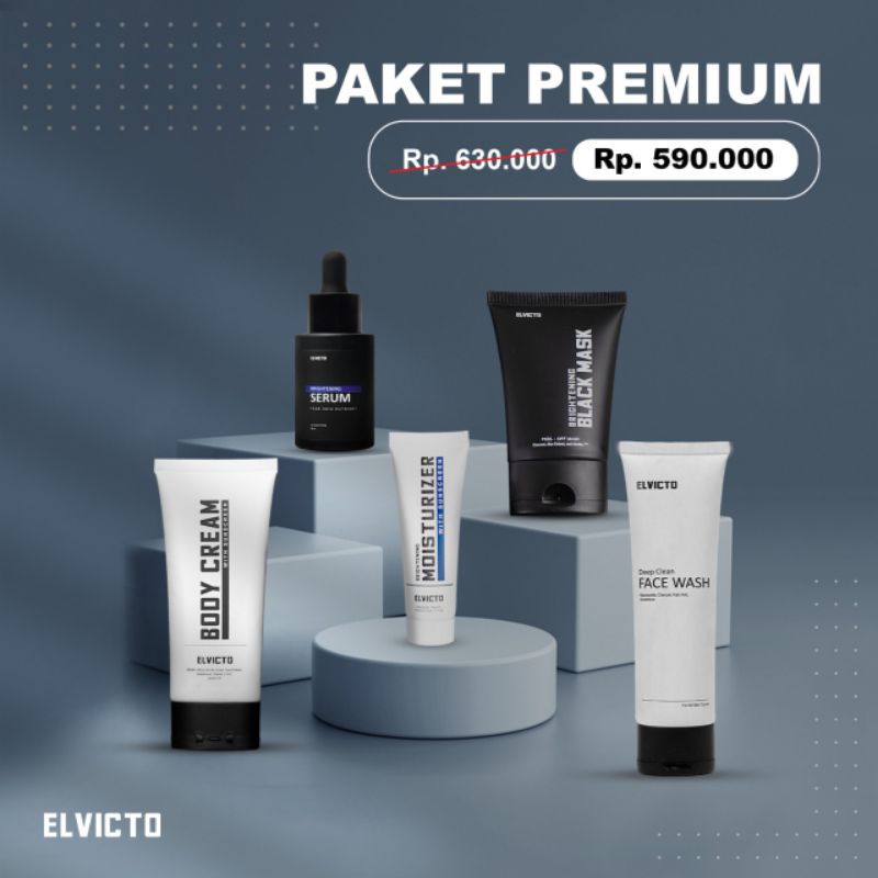 Elvicto Premium Package/Paket Perawat Kulit Wajah Pria/Paket Lengkap Perawatan Wajah Pria