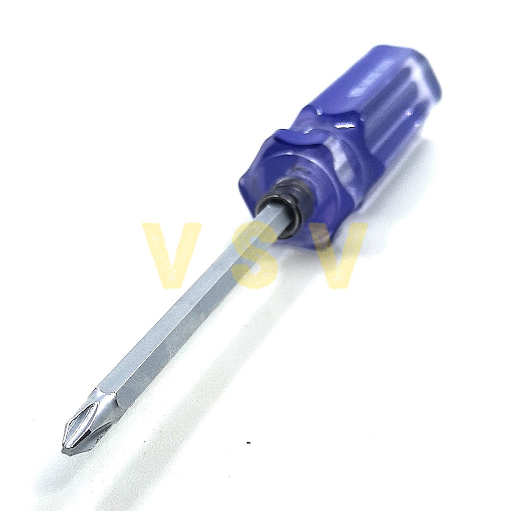 VSV Two way screwdriver 125mm crystal / obeng bolak balik /plus min