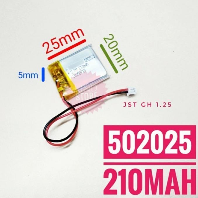 [Ready] 502025 Li Ion 3.7V 200Mah Protection Baterai Lithium Rechargeable Mp3 [S4D5F0]