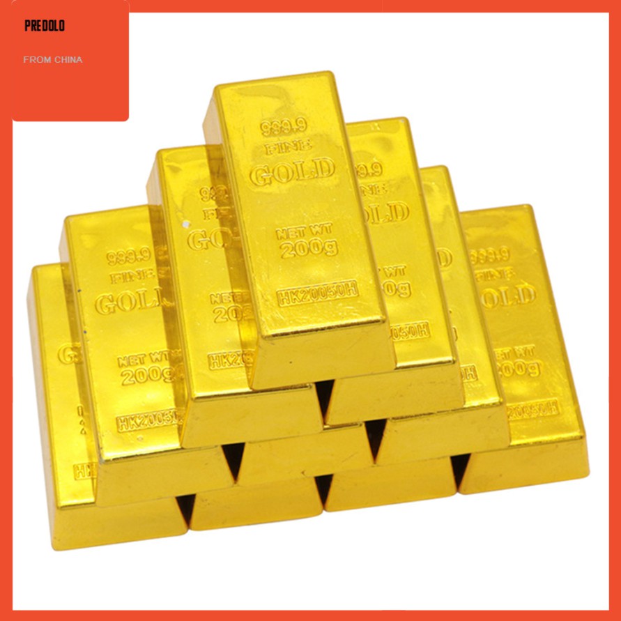 999.9 Gold Bar Bullion Properti Sulap Bahan Plastik Untuk Dekorasi Meja