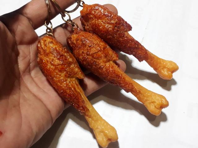 Souvenir gantungan kunci unik paha ayam standar | gantungan kunci daging ayam YR SOUVENIR BANDUNG-2