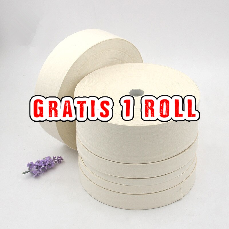 

Label katun polos halus import cream 10 roll gratis 1 roll