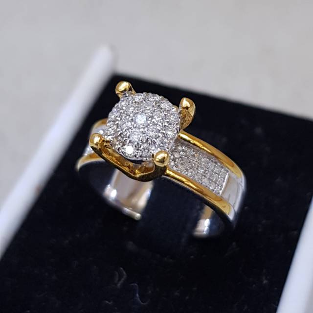 Cincin emas berlian eropa asli 100% dan natural