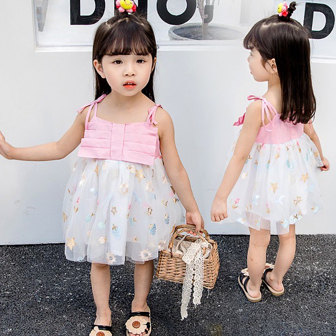 Dress Anak Cewek Fruit Star Pink