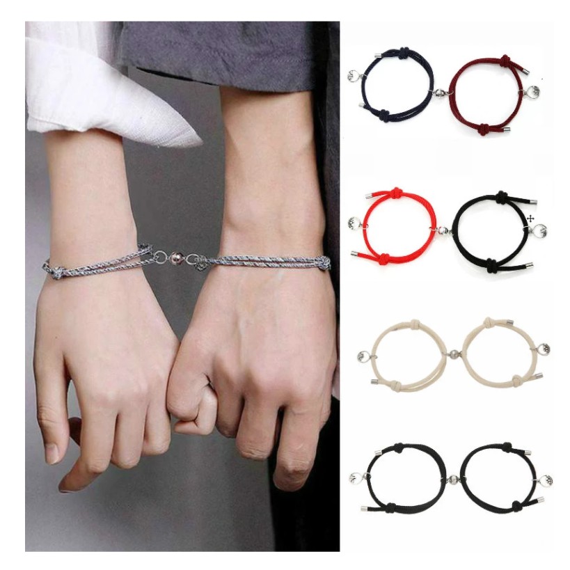 2PCS/SET GELANG COUPLE MAGNET - INFINITY BRACELET n CO uple Creative Couple Magnet Attract Bracelets