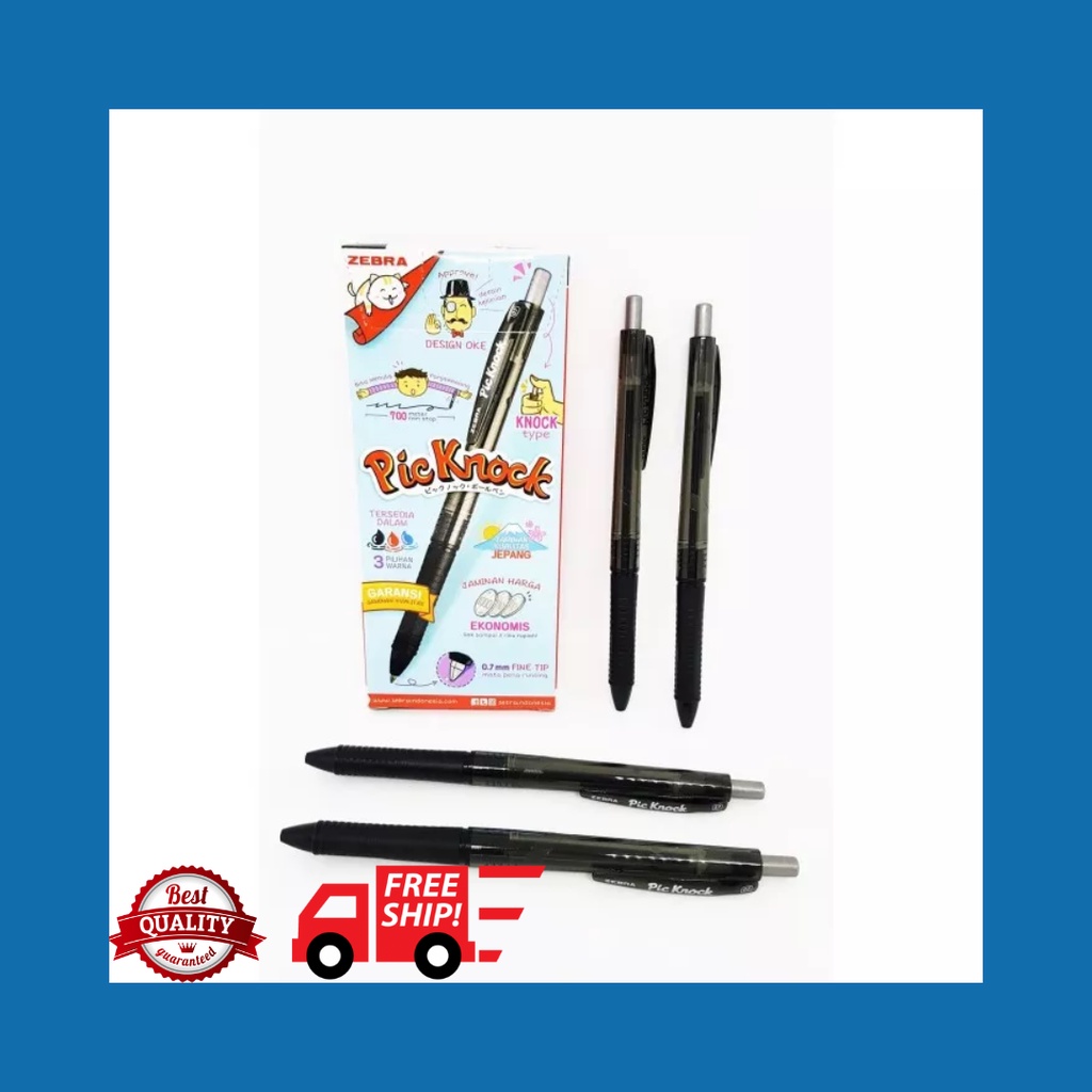 

PENA ZEBRA PIC KNOCK 0.7MM BLACK (12)