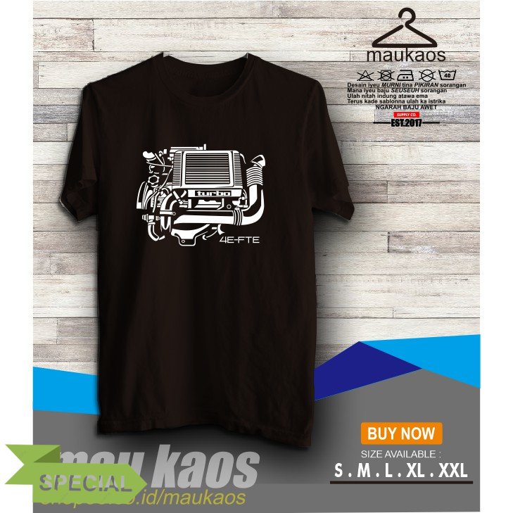 Destroku Kaos Mobil Mesin 4E FTE Kaos Otomotif
