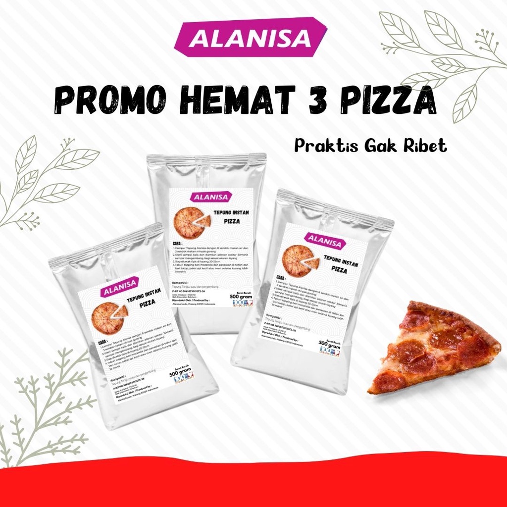 

TERLARIS!! 3 TEPUNG PIZZA DOUGH 500GR ENAK